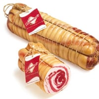 Pancetta casereccia bianca arrotolata con cotenna senz'aglio intera